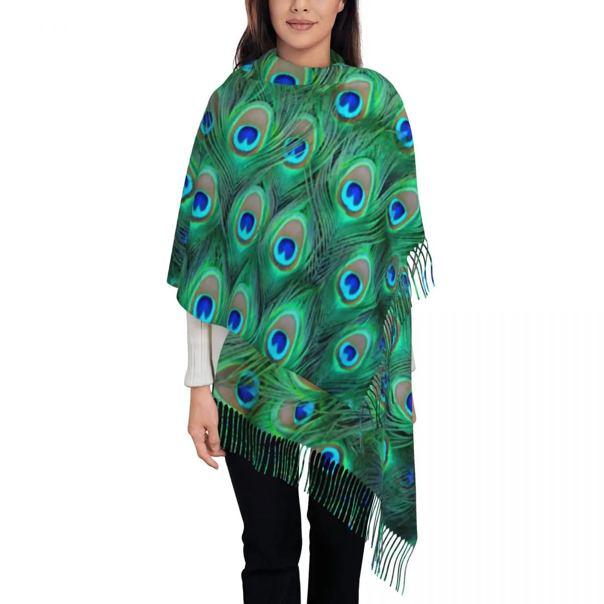 Customized Ladies Long Peacock scarves