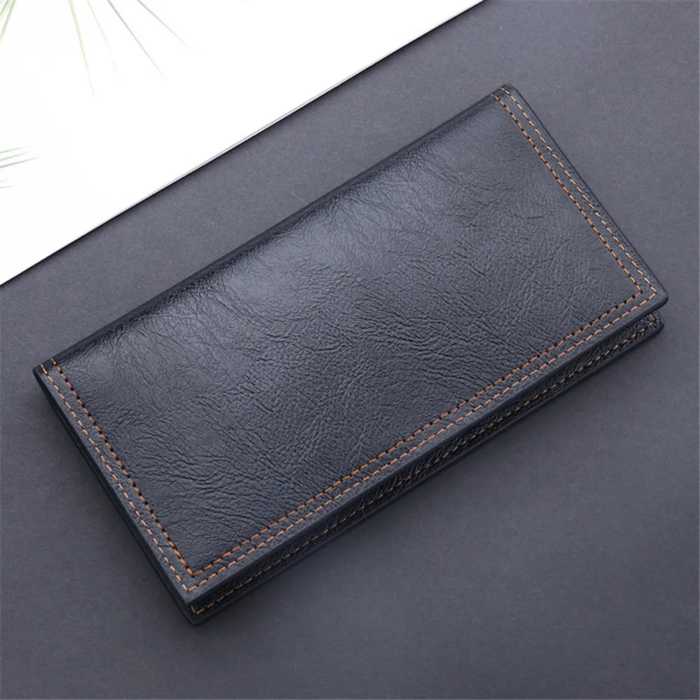 Classic  Men'S Wallet Long Oil Wax Leather