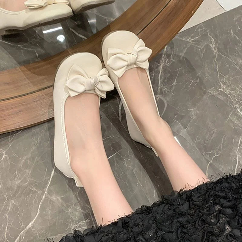 New Spring Women's Flats Bowknot, Comfortable Soft Sole Slip-on Loafers