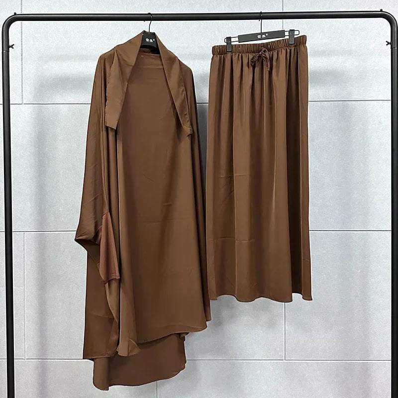 Ramadan Abayas Sets  2 Piece Set Women Hijab Dress Prayer Garment