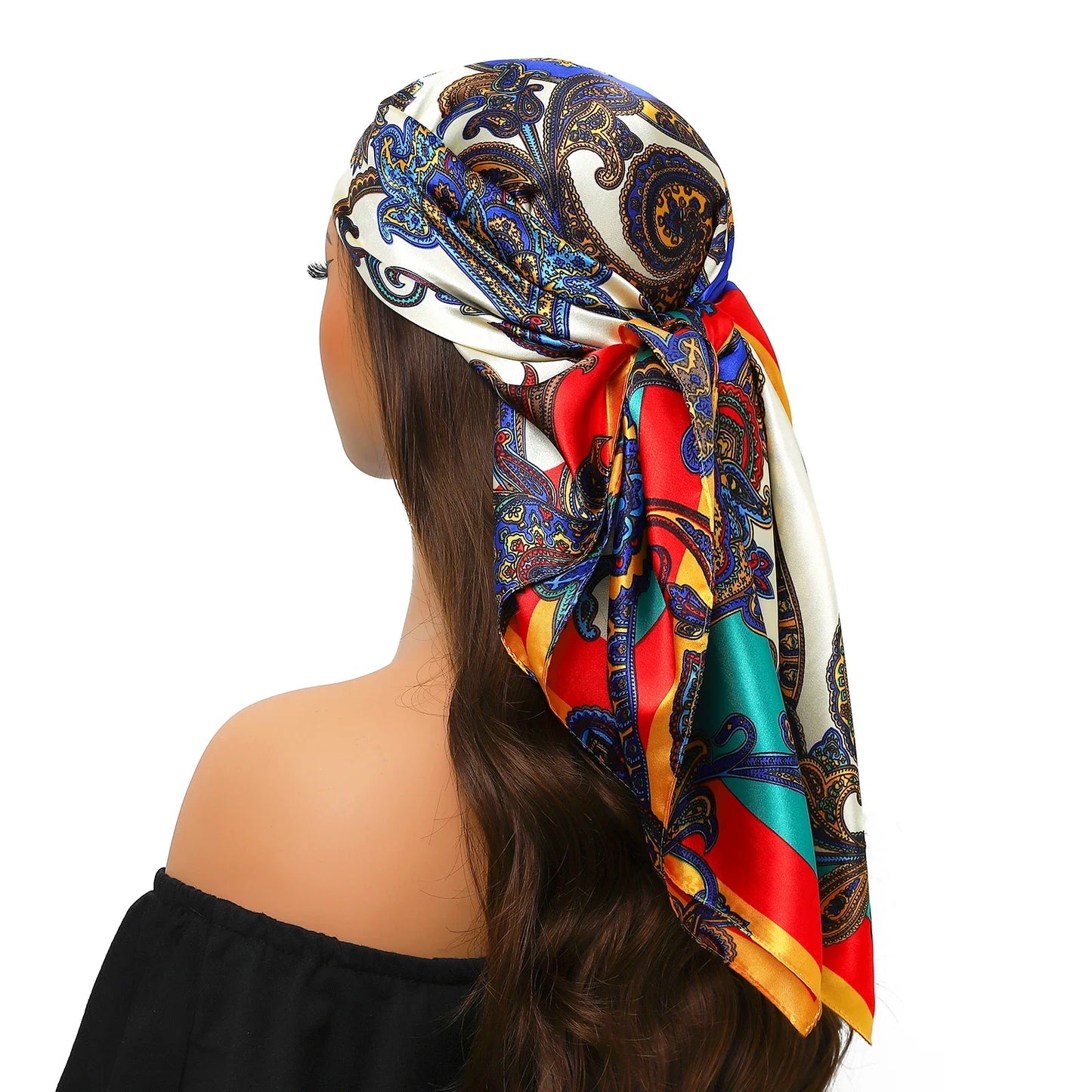 Head Scarf for Women Luxury Brand Satin Bandana