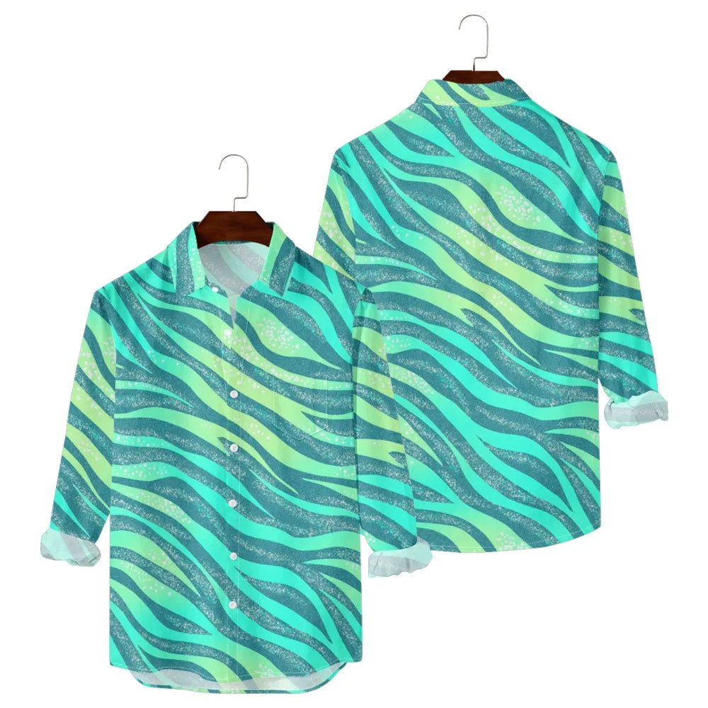 Button Up Shirts Seafoam Striped
