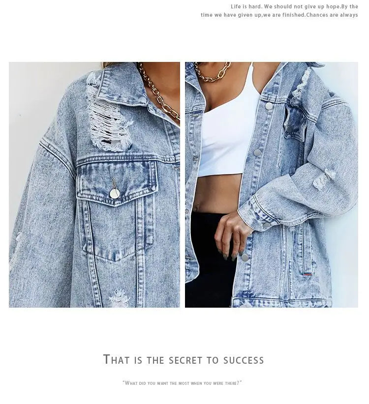 Euramerican Hole Jeans Coats