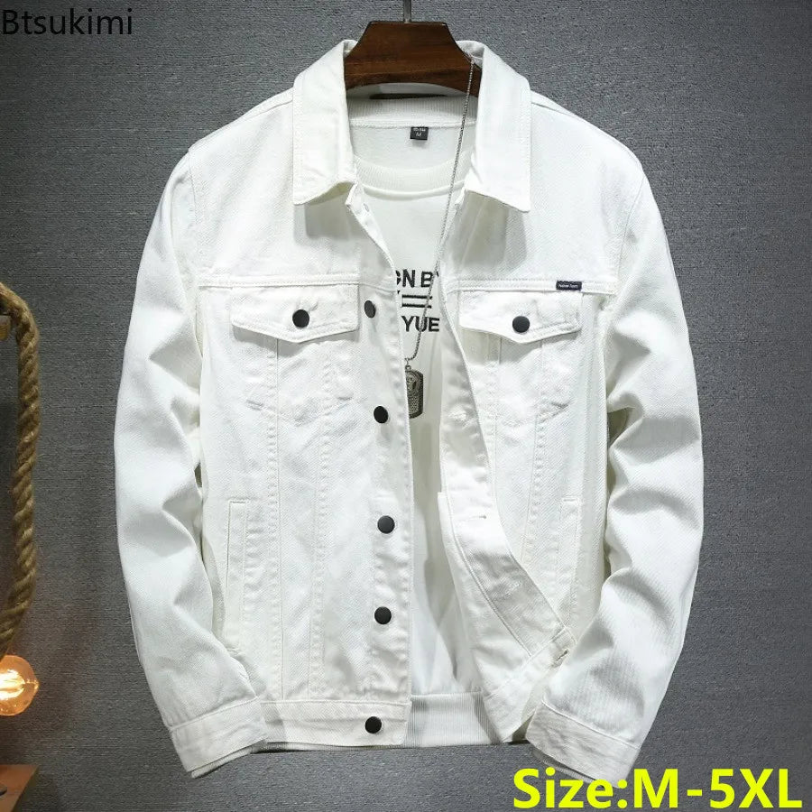 Men's Cargo Denim Jacket  Couple Cotton Casual Outerwear