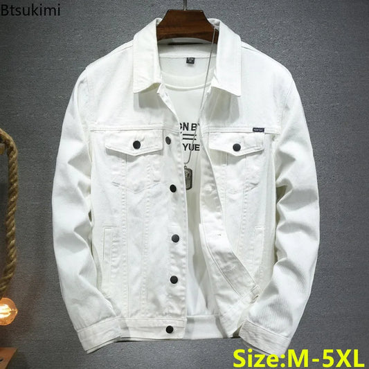Men's Cargo Denim Jacket  Couple Cotton Casual Outerwear