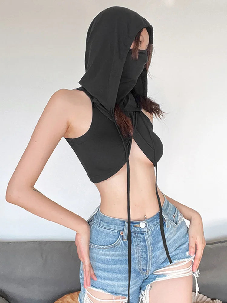 Hooded Soild Silm Sexy Tanks For Women