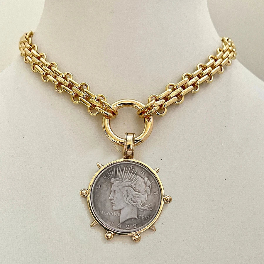 Vintage Round Charm Layered Necklace Women's Jewelry