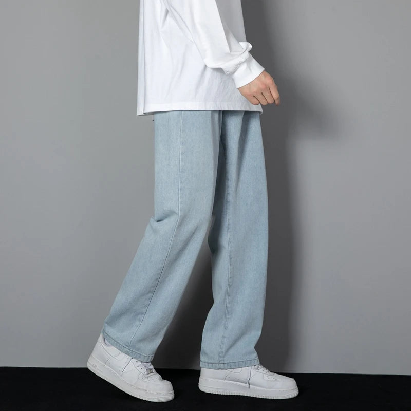 Men's Casual Long Jeans Classic Straight Denim