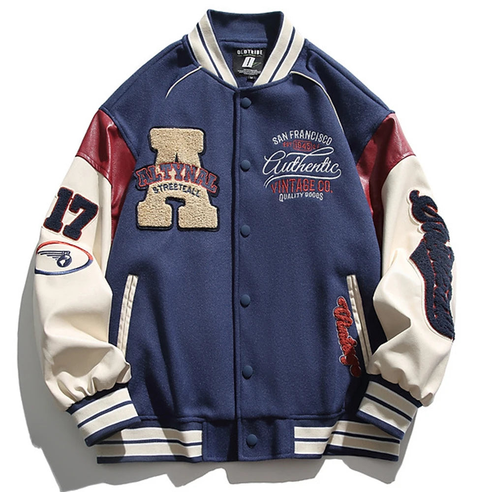 Jacket Men Letter Embroidered Streetwear Varsity Jackets Vintage