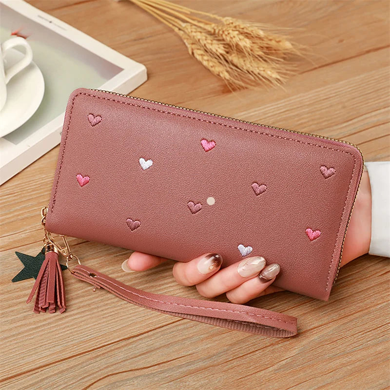 Women Long Wallets Purses Luxury Love Heart Wallets