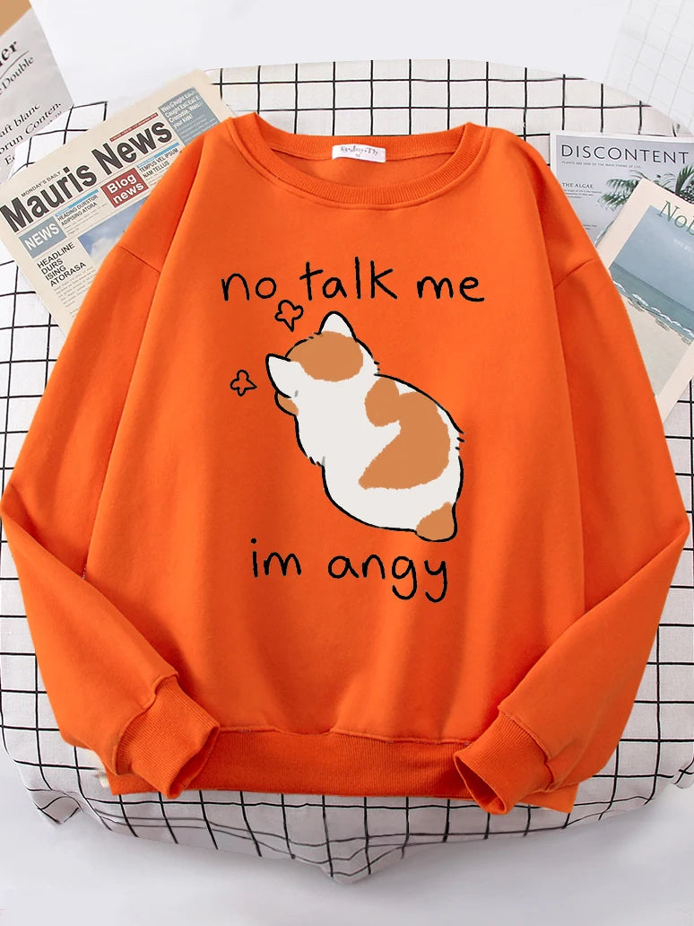 Female Sweatshirts Cat Print Top
