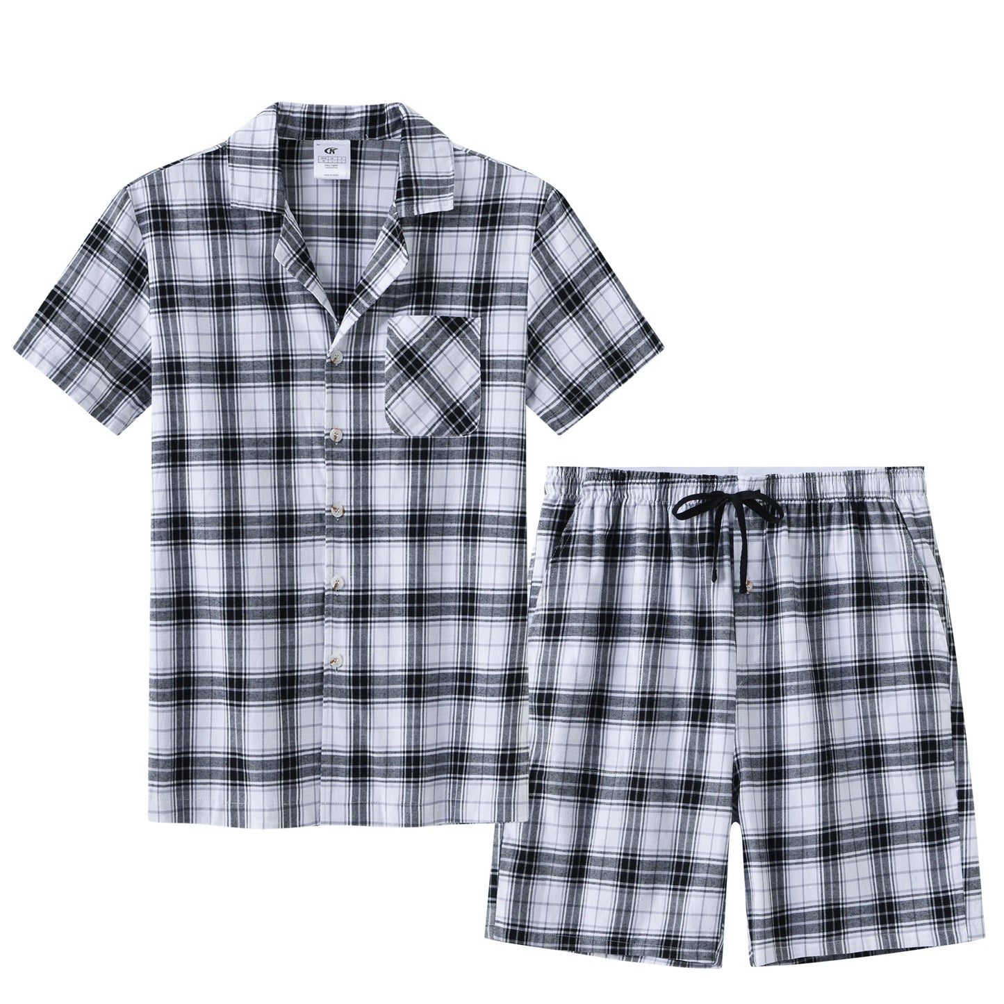 Men Summer Short Pajama Set Breathable Crop Pajama Short Sets Bottoms & Tops