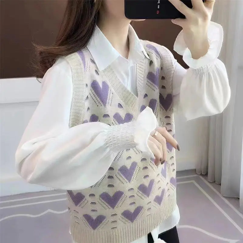 White Knit Vests For Women
