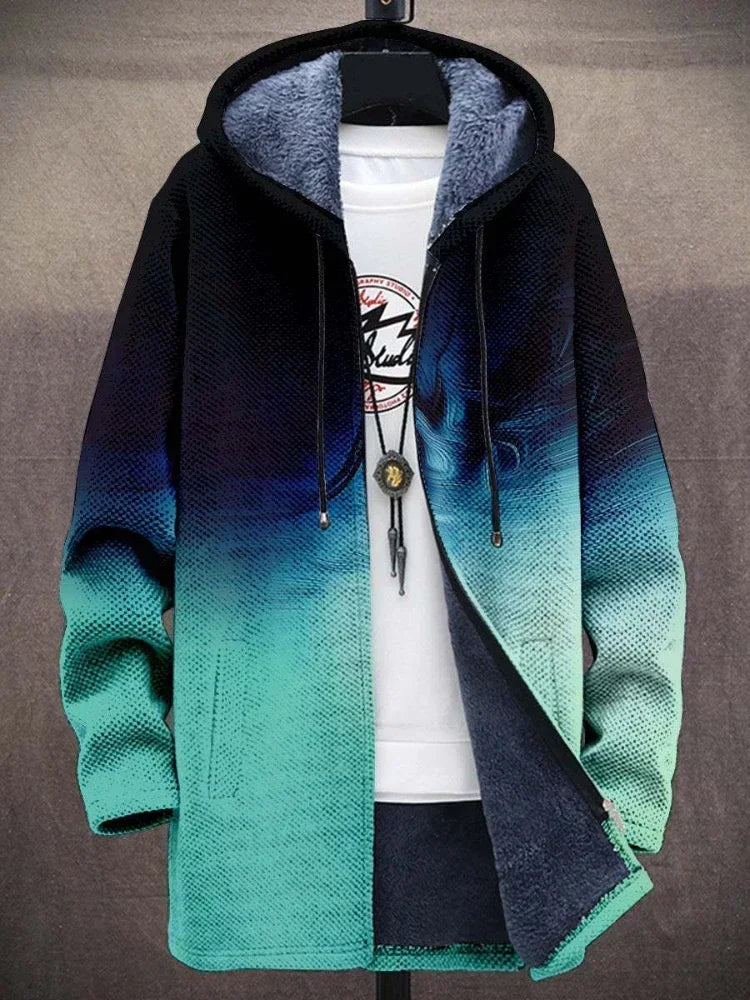 Men Cardigans Coats Gradient Art Colorful