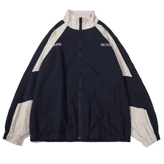 Varsity Jacket High Street Patchwork  Windbreaker Coats Women