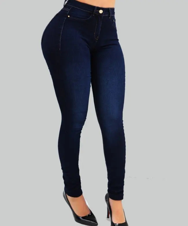 Skinny Versatile Pocket Button Retro Trousers  Women