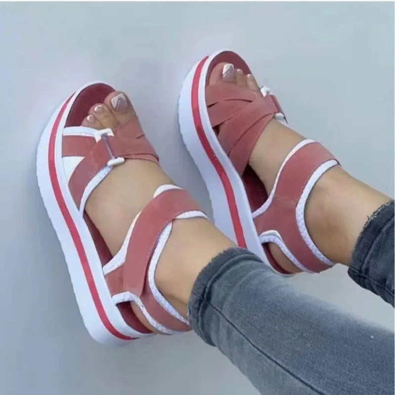 Mix Color Wedges Heels Sandals Summer  Shoes