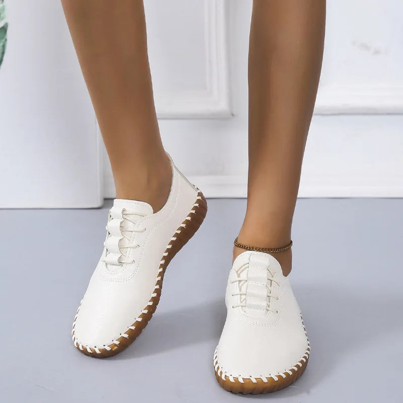Flat Shoes for Women Handmade Sewin Women Sneakers  Casual