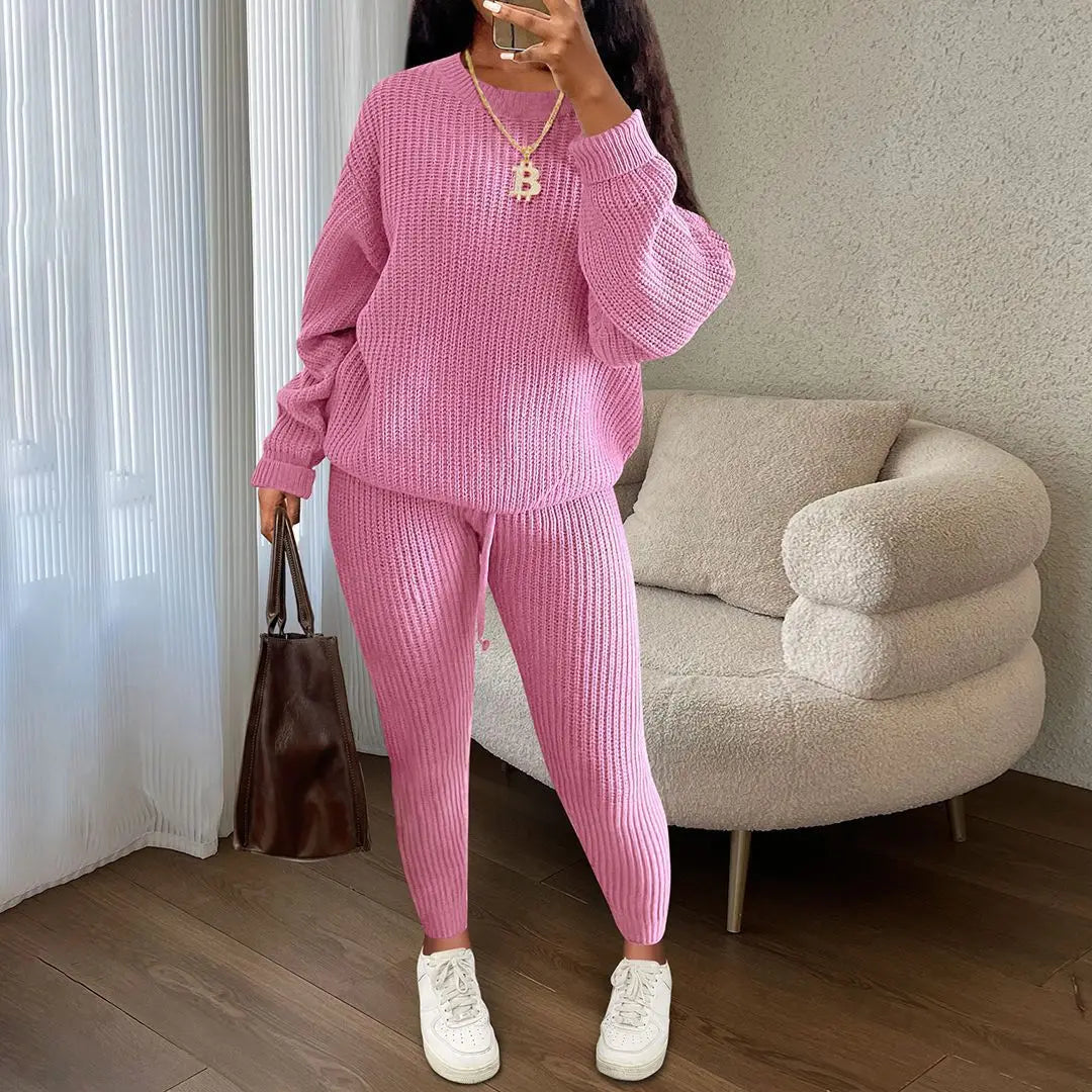 Knitted Sweater Two Piece Set For Women