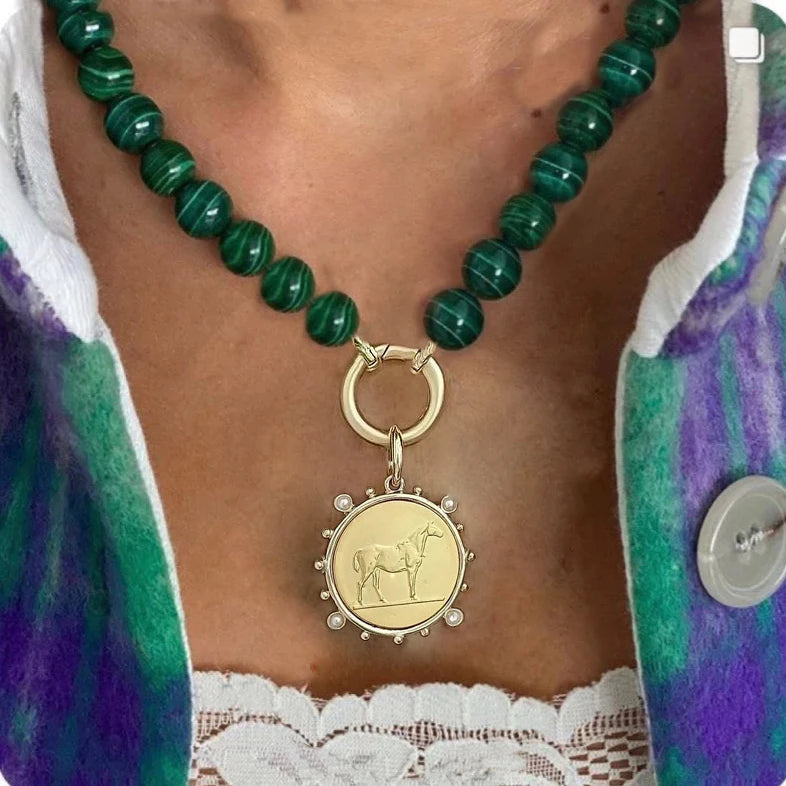 Vintage Round Charm Layered Necklace Women's Jewelry
