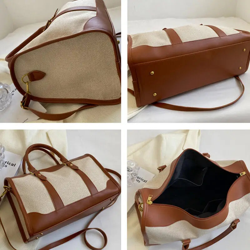 Women Travel Storage Handbag Vintage Fitness Luggage Bag Single Shoulder Crossbody Bag