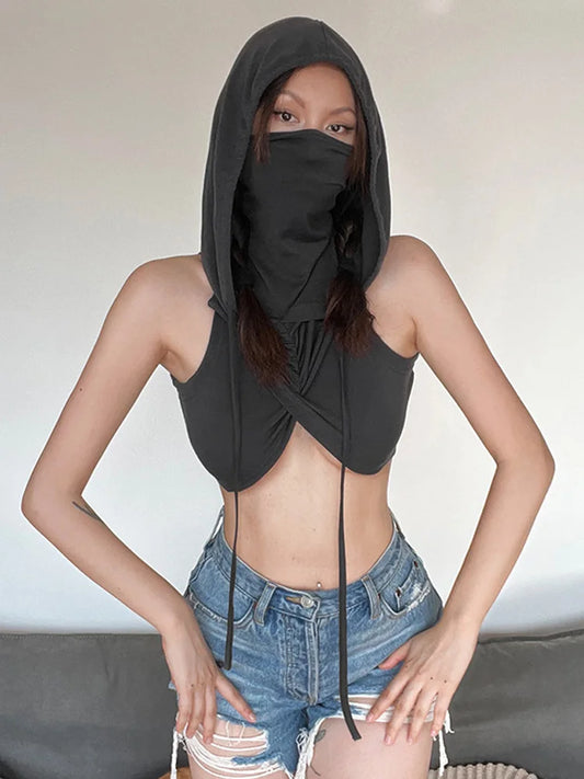Hooded Soild Silm Sexy Tanks For Women