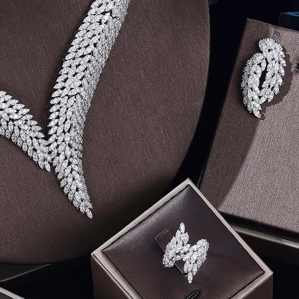 Cubic Zirconia Bridal Wedding Jewelry Set