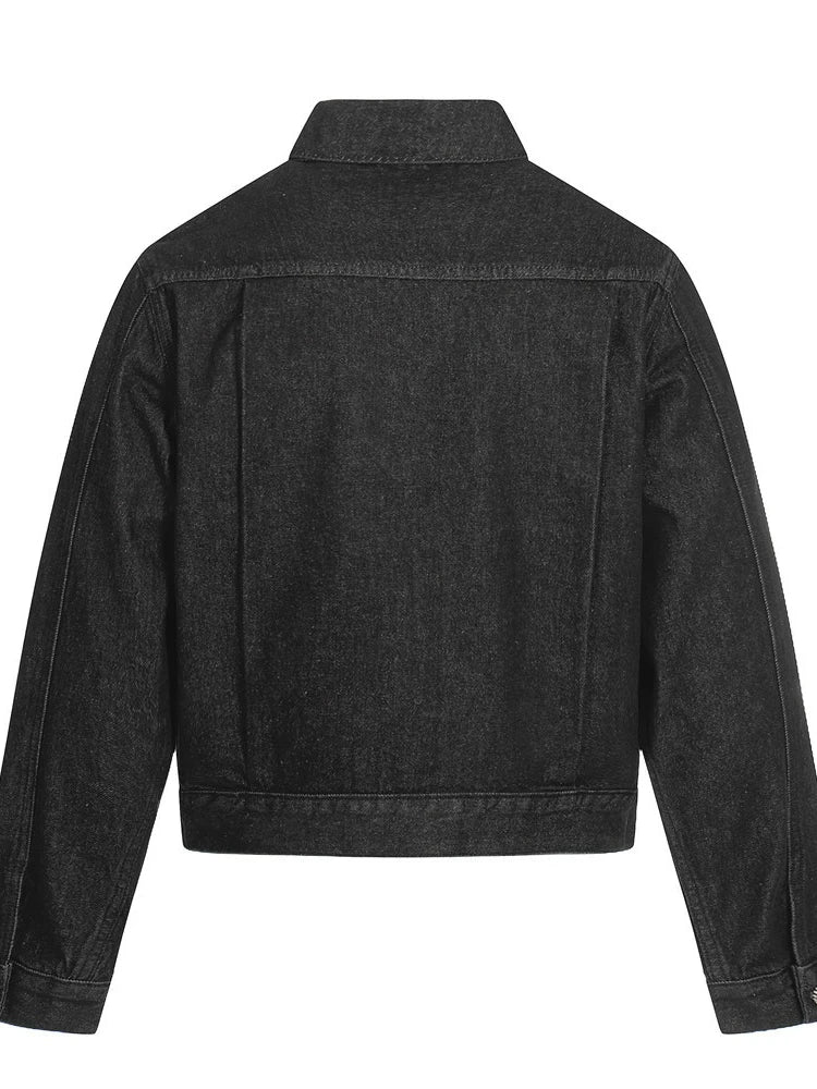Mens Jacket Punk Vintage Streetwear Black Denim