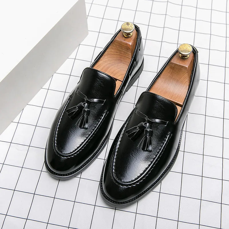 Men's Dress Shoes Slip On Leather Shoes