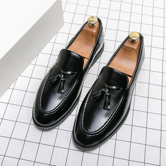 Men's Dress Shoes Slip On Leather Shoes