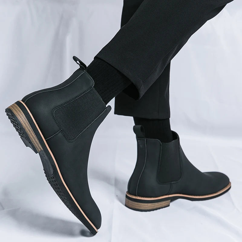 High Quality Boots for Men Brand Business Leather Boot