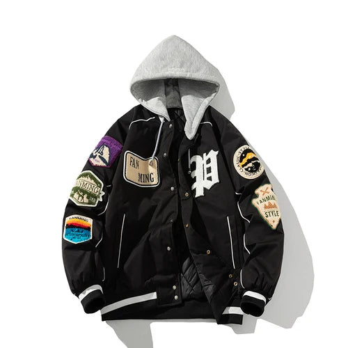 Winter Varsity Jacket Men Women Letter Badge American Baseball Jacket Street Fashion