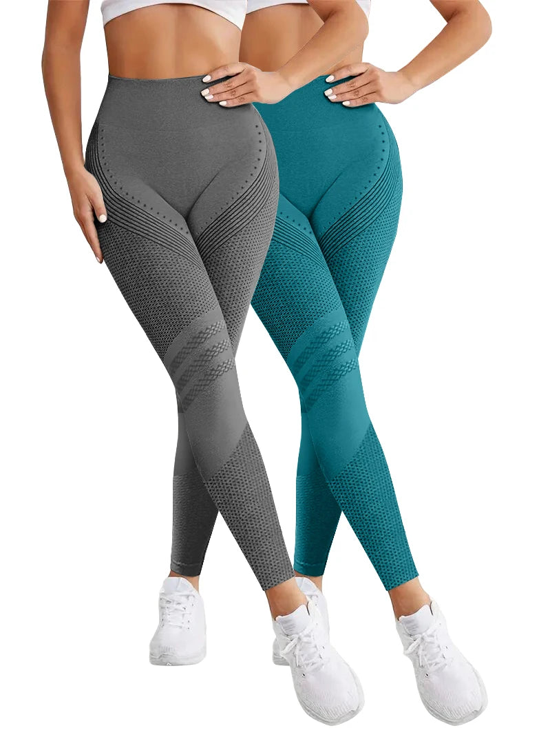 2 Pieces Legging Woman Push Up Workout Sport Leggings
