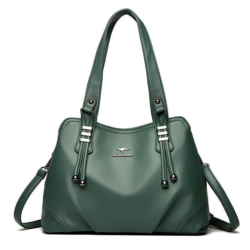 Genuine Soft Leather Handbags for Women Vintage Shoulder Tote Bag Luxury