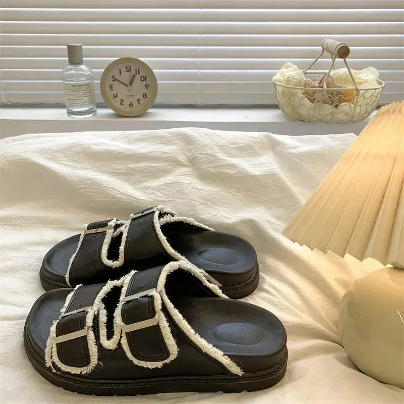 High Quality Female Shoes Ladies Slippers Platform Soft Slides