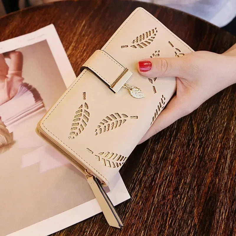 Women Wallet PU Leather Purse Female Long Wallet Gold