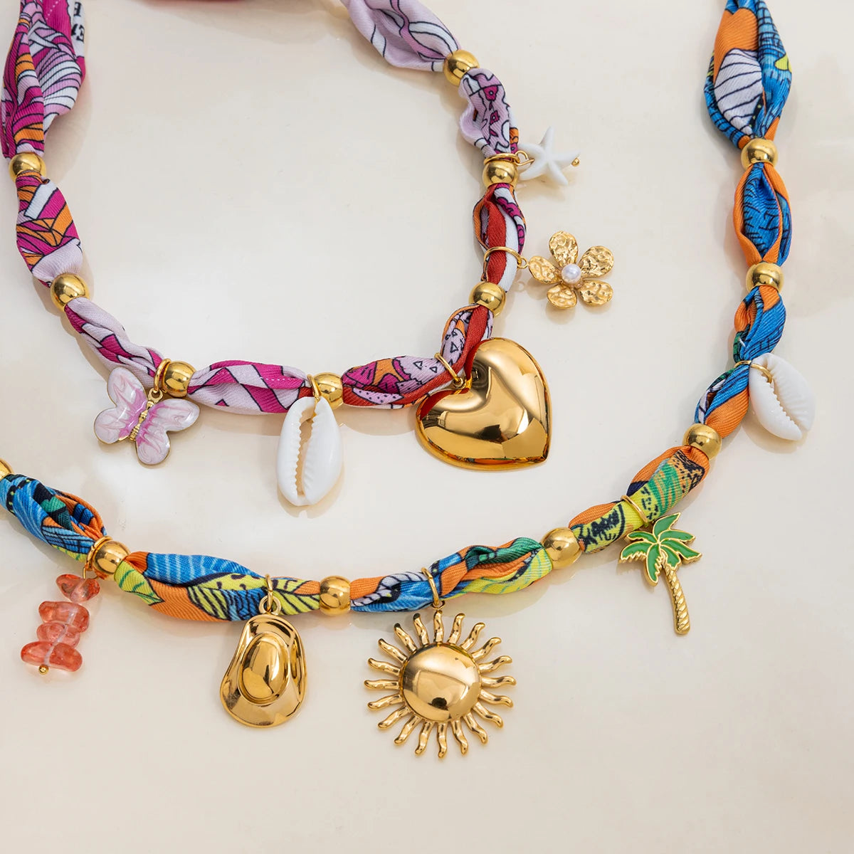 Zora Holiday Style Multi-charm Scarf Necklace