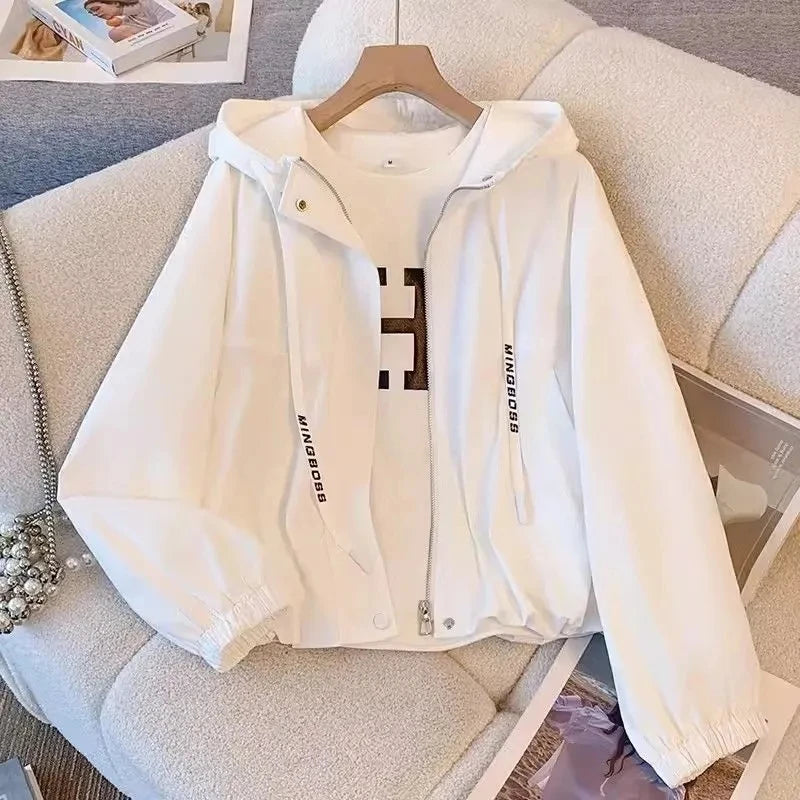 Hooded Windbreaker Casual Short Coat Outwear
