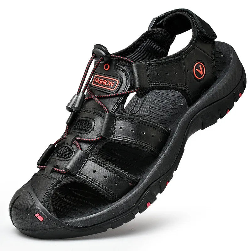 Summer Men Sandals Genuine Leather Mens Casual Shoes