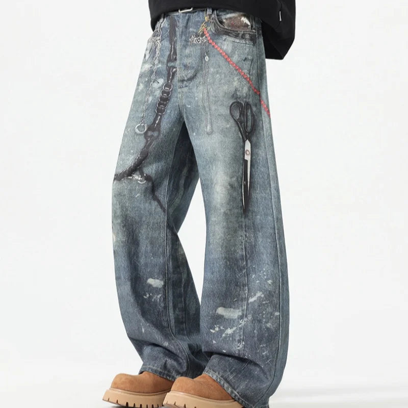 Men's Loose Wide-Leg Pants,