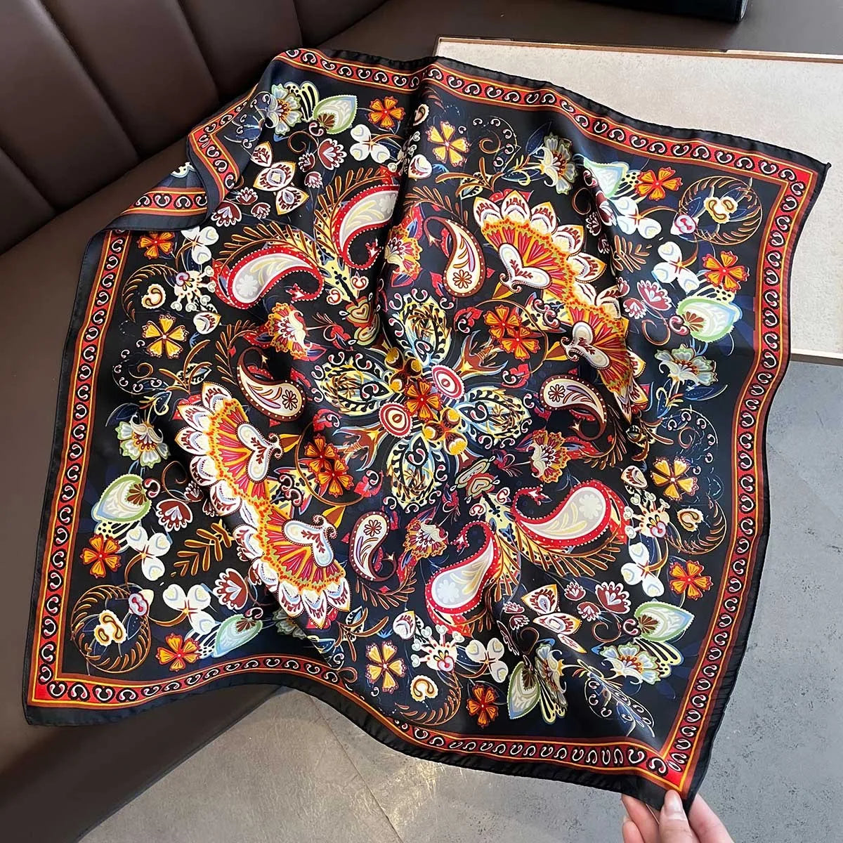 Scarves for Women Shawl Print Satin Scarf