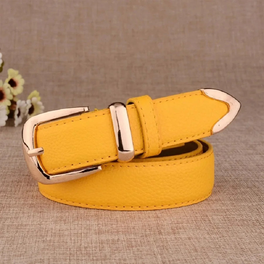 Women's Trousers Belt  Leather Trend White Belt