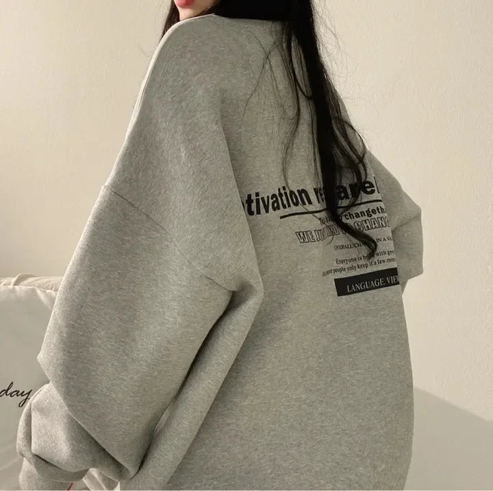 Women Sweatshirts Oversized Spring Hoodie Long Sleeve Casual Letter Print