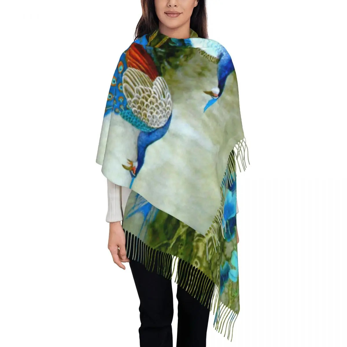 Customized Ladies Long Peacock scarves