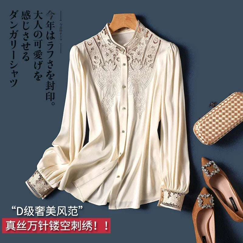 blouses for women  embroidery ladies shirts Button-Down Tops