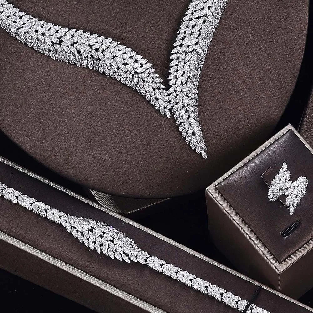 Cubic Zirconia Bridal Wedding Jewelry Set