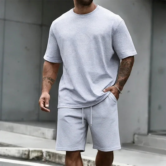 Men's Set O-Neck T-shirt & Sports Shorts