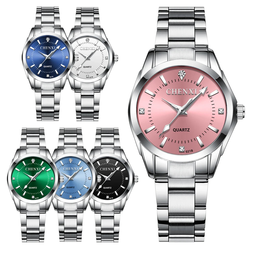 Luxury Stainless Steel Wristwatches Analog Luminous Quartz Clock Watch