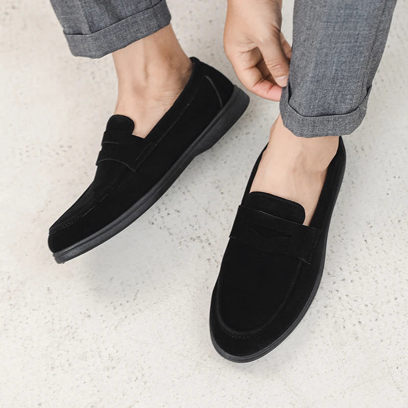 Suede Leather Mens Loafers Lightweight