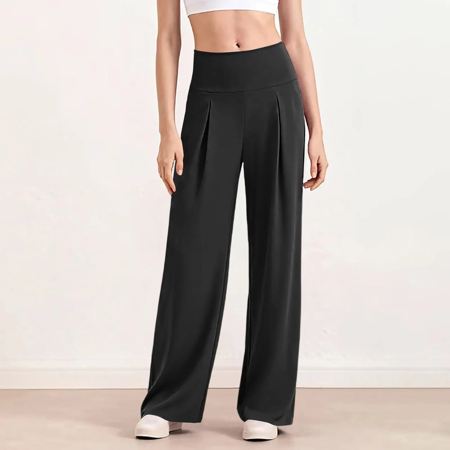 Women's Wide Leg Sports Pants  Comfortable Elastic Wide Leg Pants
